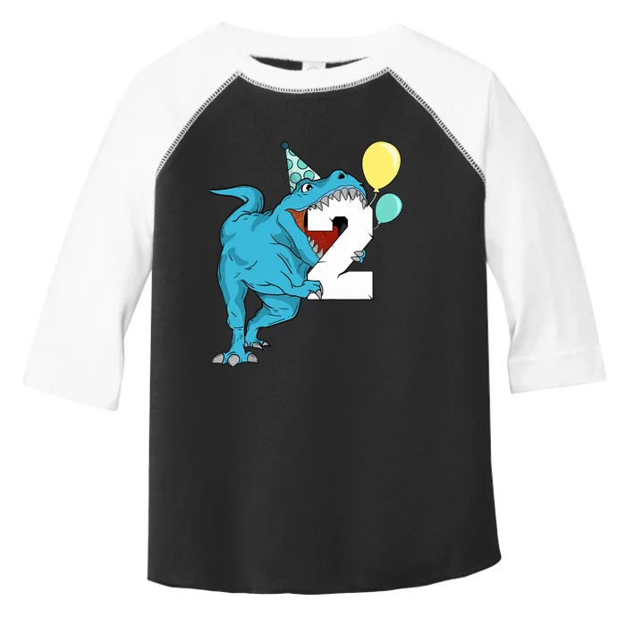 Dinosaur 2nd Birthday Boy T-Rex 2 Two Year Old Toddler Fine Jersey T-Shirt