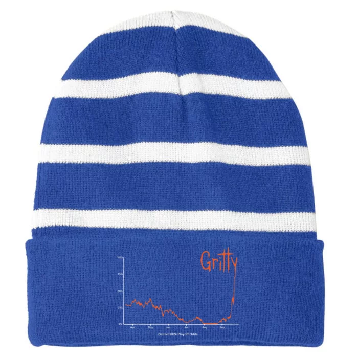 Detroit 2024 Baseball Gritty Striped Beanie with Solid Band