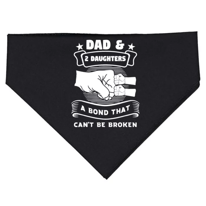 dad & 2 daughters a bond father children USA-Made Doggie Bandana