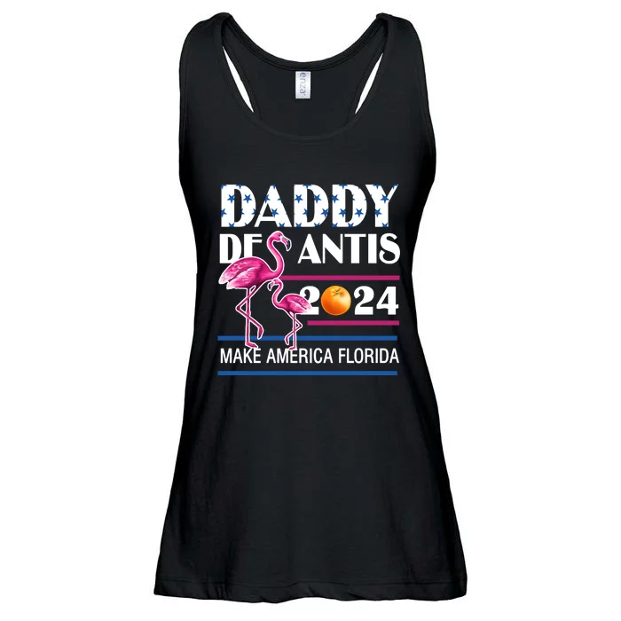 Daddy 2024 Desantis Make America Florida Flamingo And Orange Ladies Essential Flowy Tank