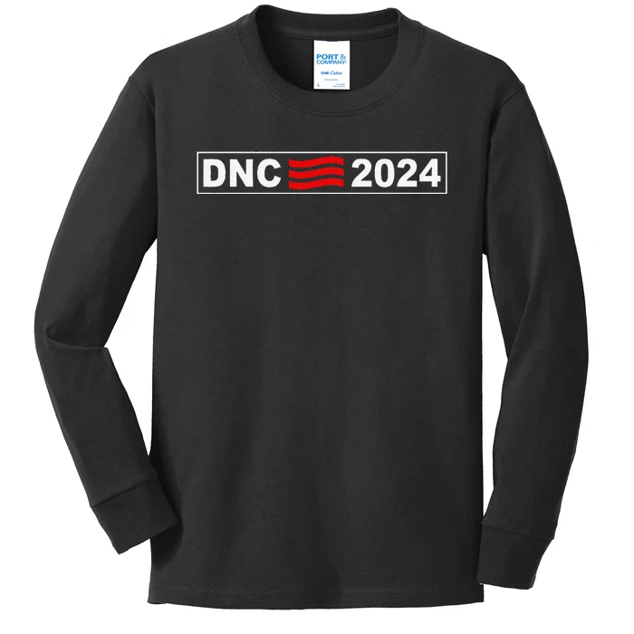 Dnc 2024 Democratic Convention Vintage Usa Flag Patriotics Kids Long Sleeve Shirt