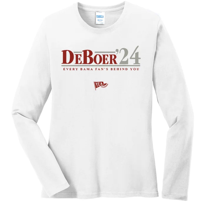 Deboer 24 Every Bama Fans Behind You Ladies Long Sleeve Shirt