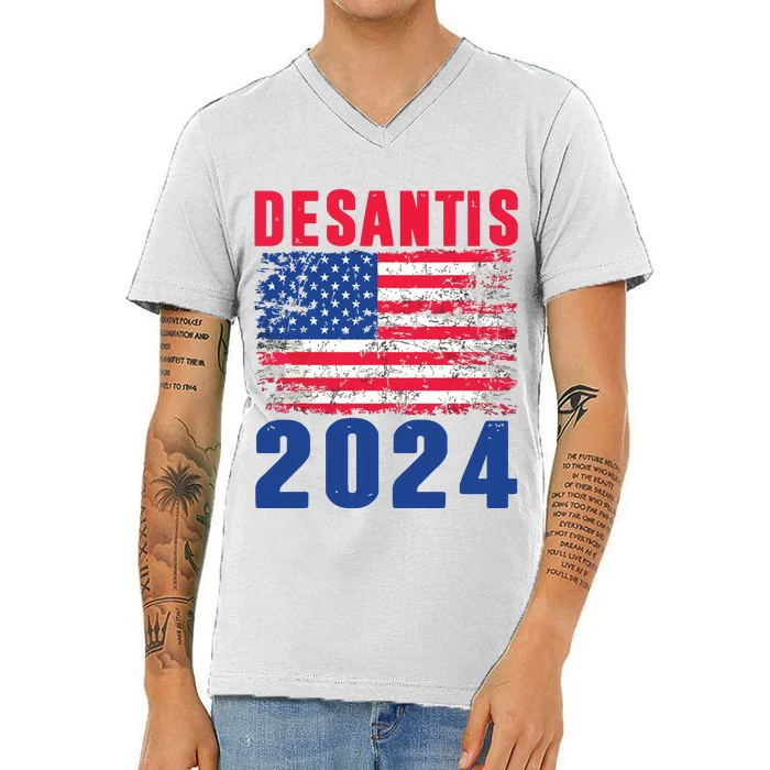 Desantis 2024 Election Ron Desantis For President In 2024 V-Neck T-Shirt