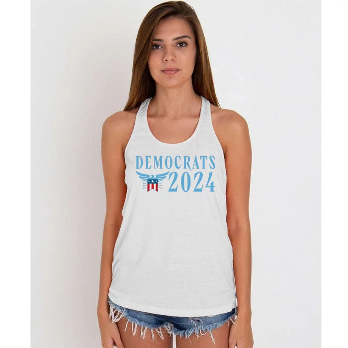 Democrats 2024 Election Logo Women's Knotted Racerback Tank