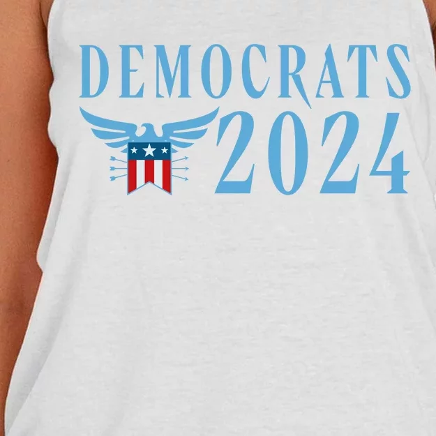 Democrats 2024 Election Logo Women's Knotted Racerback Tank