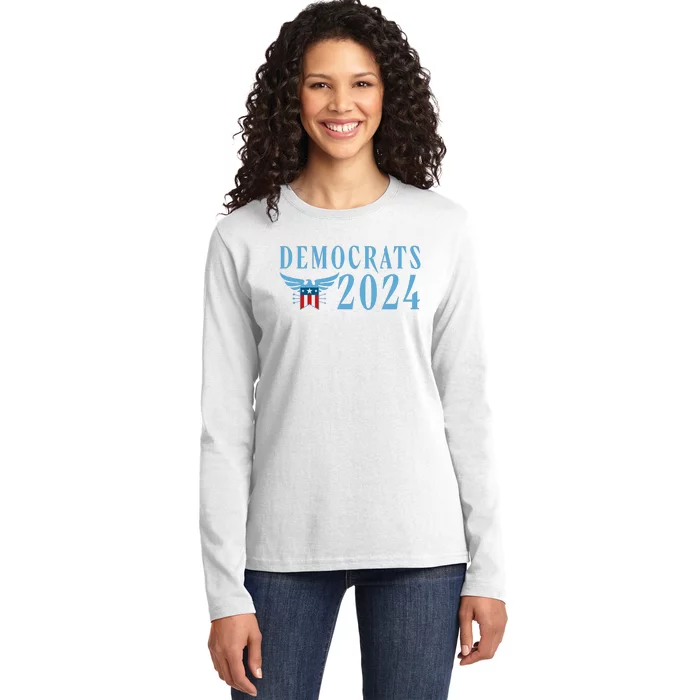 Democrats 2024 Election Logo Ladies Long Sleeve Shirt