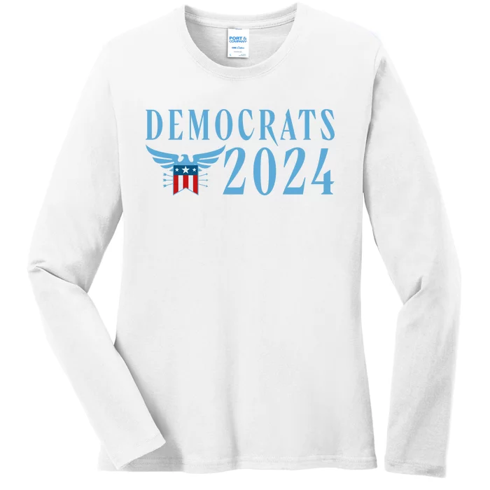 Democrats 2024 Election Logo Ladies Long Sleeve Shirt