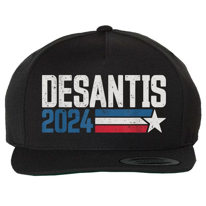 Desantis 2024 For President Vintage Distressed Desantis 2024 Wool Snapback Cap