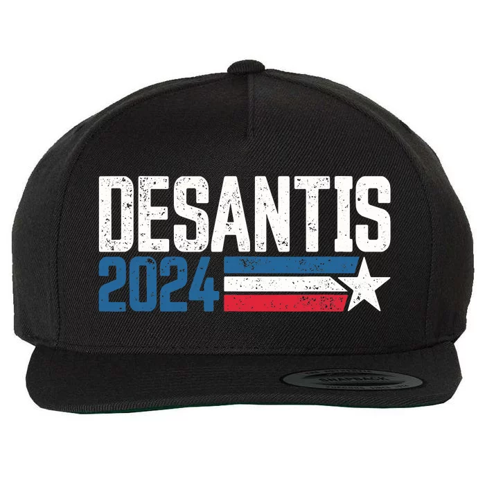 Desantis 2024 for President Vintage Distressed Desantis 2024 Wool Snapback Cap