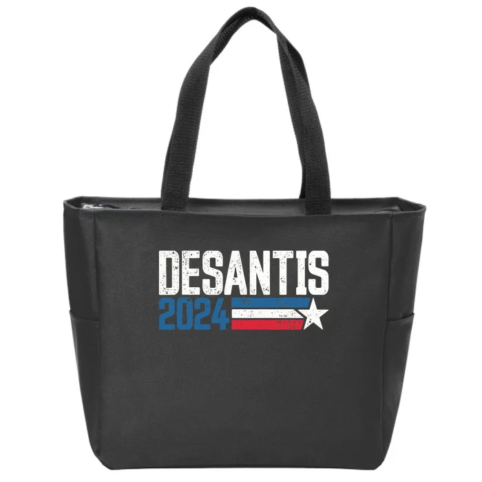 Desantis 2024 for President Vintage Distressed Desantis 2024 Zip Tote Bag