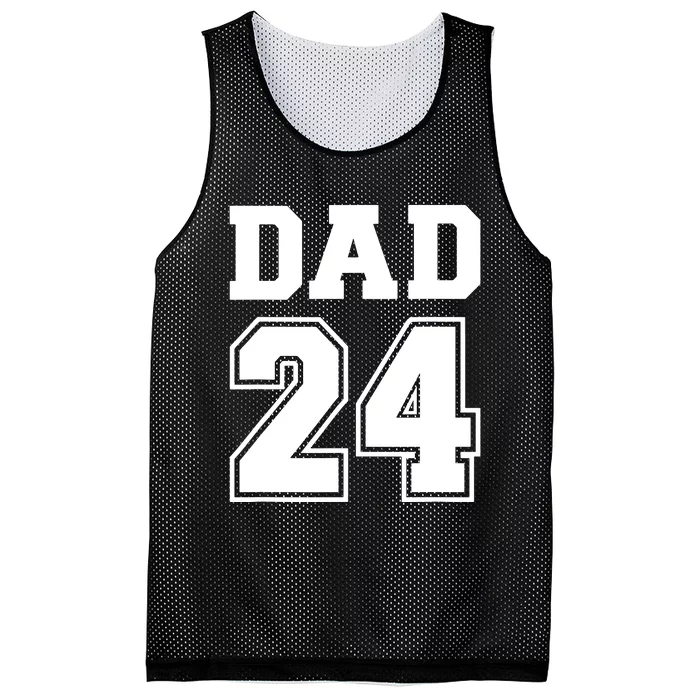 Dad 2024 For New Daddy To Be Mesh Reversible Basketball Jersey Tank