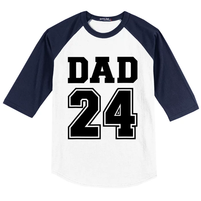 Dad 2024 For New Daddy To Be Baseball Sleeve Shirt