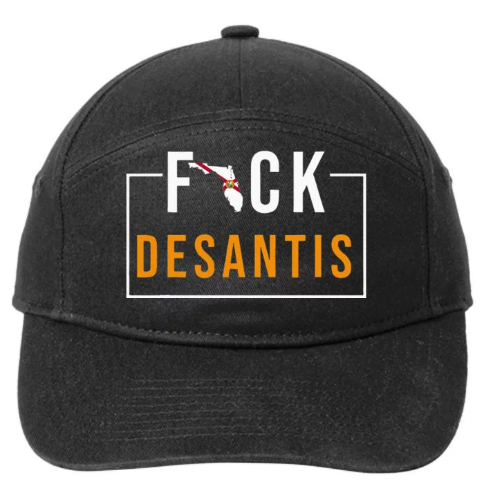 Desantis 2024 Florida Flag Anti Ron Desantis 2024 Sucks 7-Panel Snapback Hat