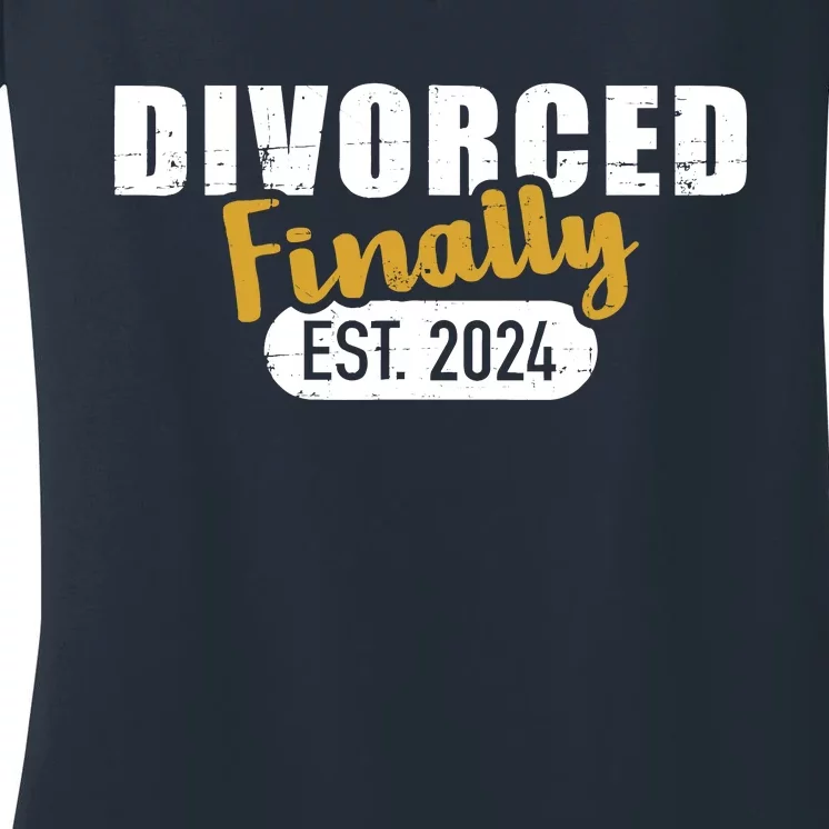 Divorce 2024 Finally Divorced Women's V-Neck T-Shirt