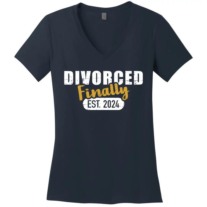 Divorce 2024 Finally Divorced Women's V-Neck T-Shirt