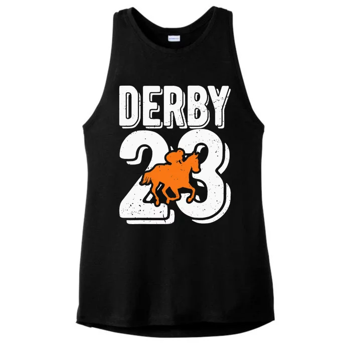 Derby 23 Horse Racing Fans Vintage Gifts Ladies Tri-Blend Wicking Tank