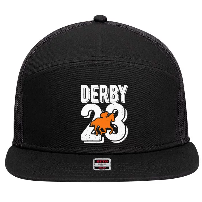 Derby 23 Horse Racing Fans Vintage Gifts 7 Panel Mesh Trucker Snapback Hat