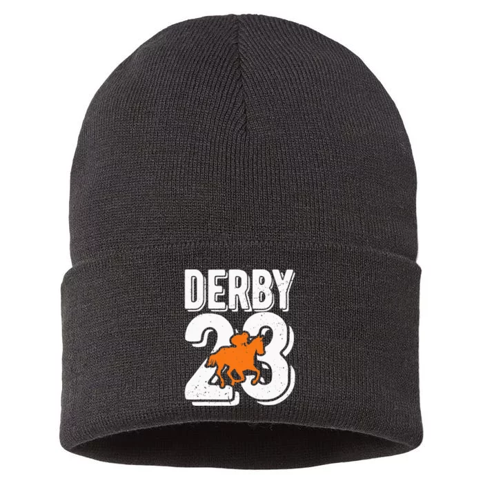 Derby 23 Horse Racing Fans Vintage Gifts Sustainable Knit Beanie