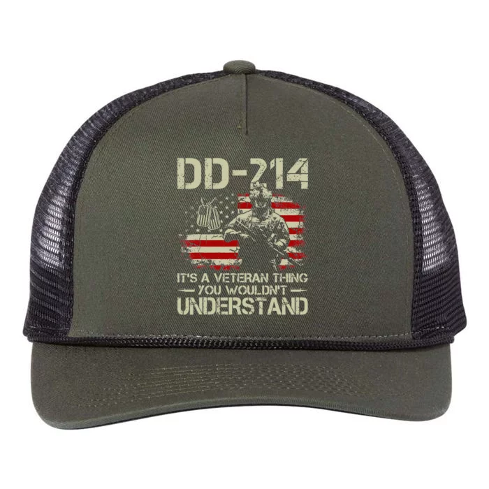 DD 214 Its A Veteran Thing You Wouldnt Understand DD 214 Retro Rope Trucker Hat Cap