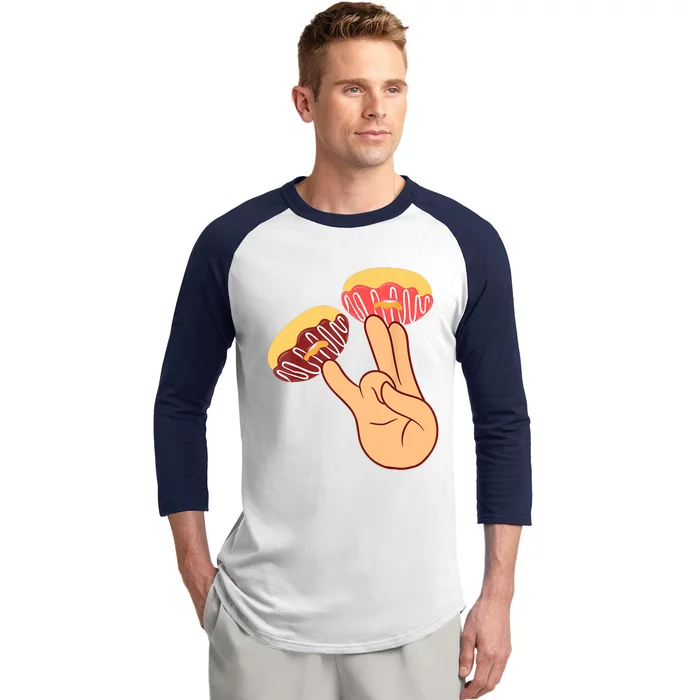 Donut 2 In The Pink 1 In The Stink Funny Dirty Joke Doughnut Baseball Sleeve Shirt