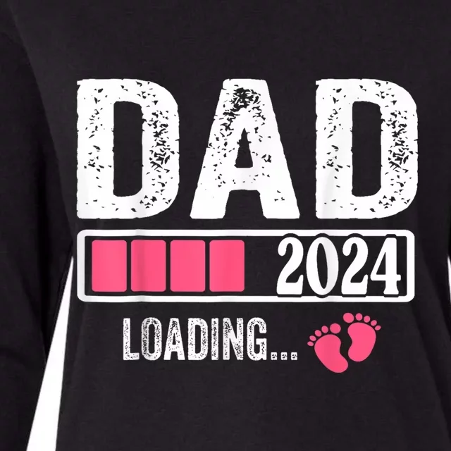 Dad 2024 Loading ItS A Girl Baby Pregnancy Announcement Womens Cotton Relaxed Long Sleeve T-Shirt