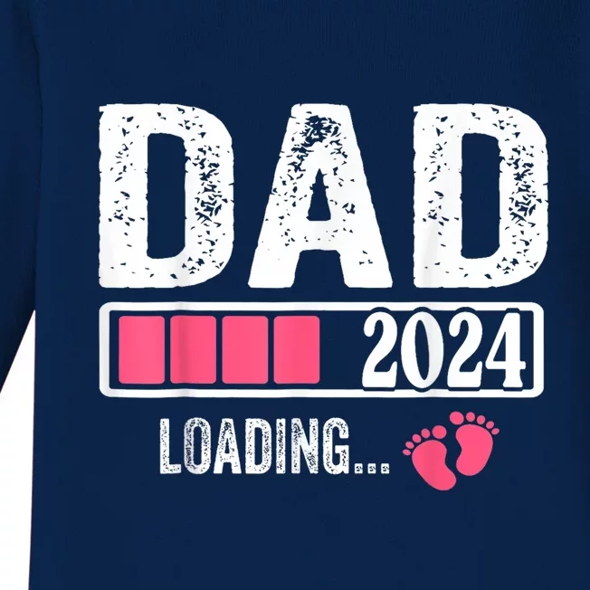 Dad 2024 Loading ItS A Girl Baby Pregnancy Announcement Baby Long Sleeve Bodysuit