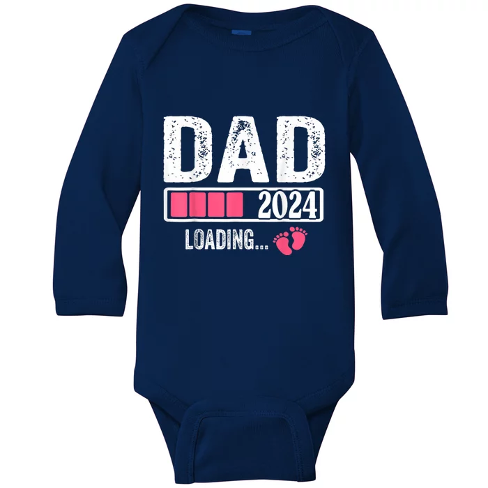 Dad 2024 Loading ItS A Girl Baby Pregnancy Announcement Baby Long Sleeve Bodysuit