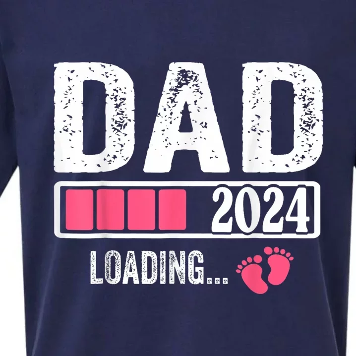 Dad 2024 Loading ItS A Girl Baby Pregnancy Announcement Sueded Cloud Jersey T-Shirt