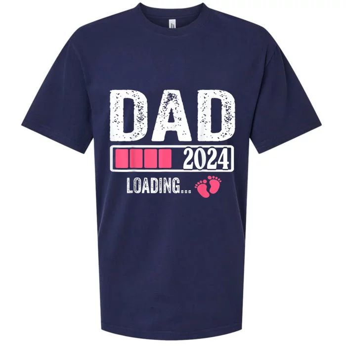 Dad 2024 Loading ItS A Girl Baby Pregnancy Announcement Sueded Cloud Jersey T-Shirt