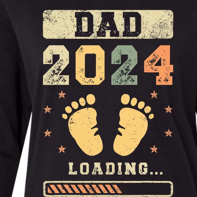 Dad 2024 Loading Fatherhood Future Dad Womens Cotton Relaxed Long Sleeve T-Shirt