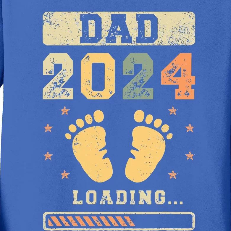 Dad 2024 Loading Fatherhood Future Dad Kids Long Sleeve Shirt