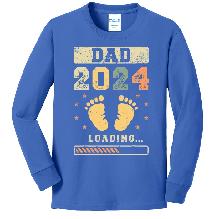 Dad 2024 Loading Fatherhood Future Dad Kids Long Sleeve Shirt