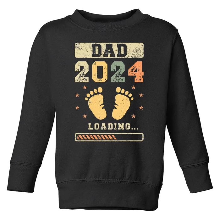 Dad 2024 Loading Fatherhood Future Dad Toddler Sweatshirt