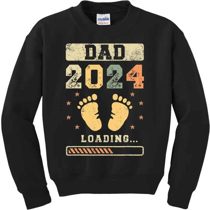 Dad 2024 Loading Fatherhood Future Dad Kids Sweatshirt