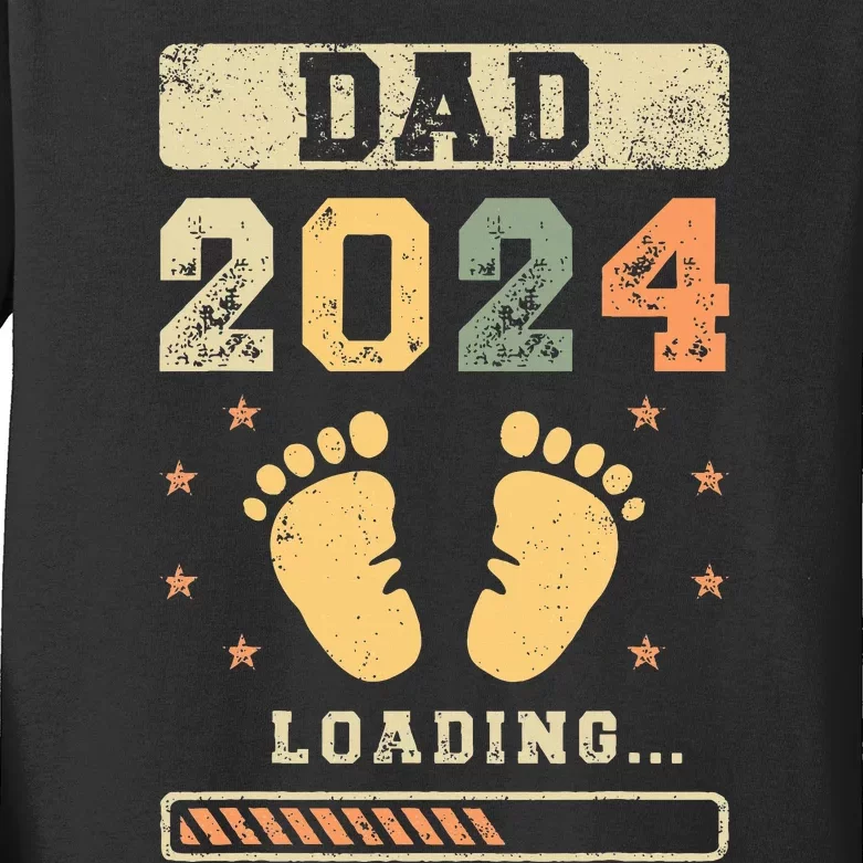 Dad 2024 Loading Fatherhood Future Dad Kids Long Sleeve Shirt