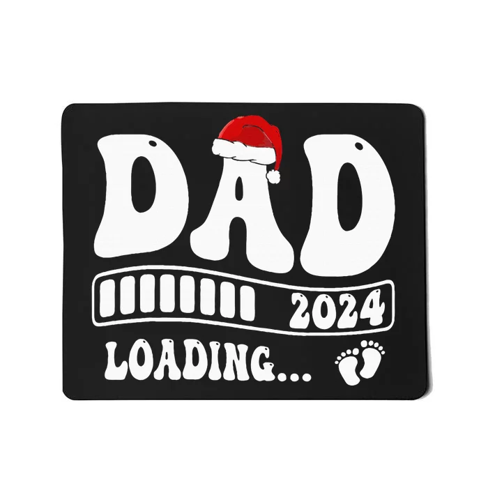 Dad 2024 loading pregnancy announcement Christmas Santa Hat Mousepad