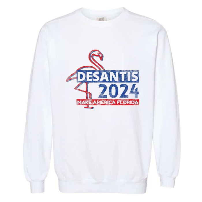 DESANTIS 2024, Make America Florida, American Flamingo Garment-Dyed Sweatshirt