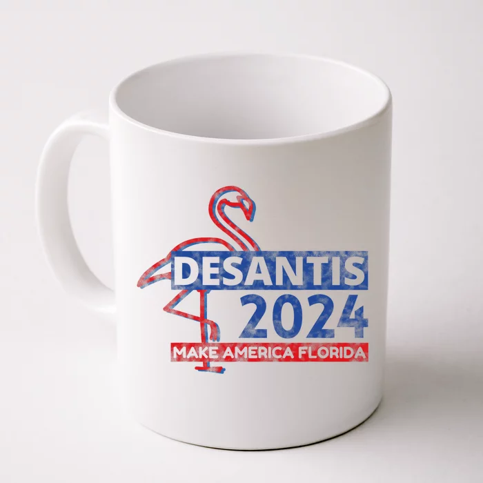 DESANTIS 2024, Make America Florida, American Flamingo Front & Back Coffee Mug