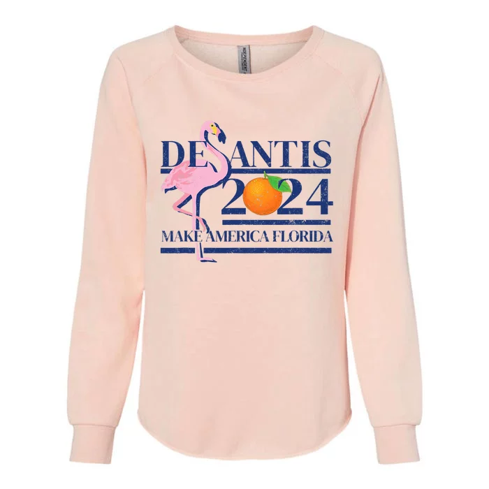 DeSantis 2024 Make America Florida Flamingo Election Womens California Wash Sweatshirt