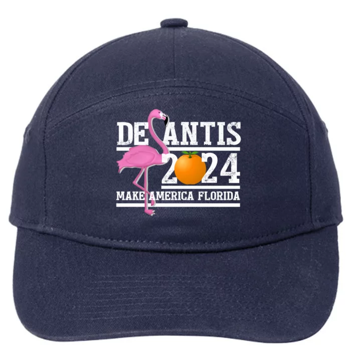 DeSantis 2024 Make America Florida Flamingo Election 7-Panel Snapback Hat