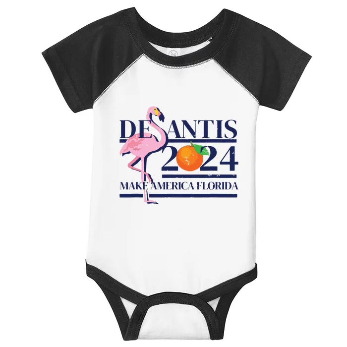 DeSantis 2024 Make America Florida Flamingo Election Infant Baby Jersey Bodysuit