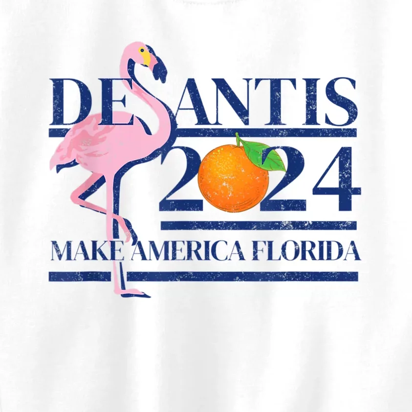 DeSantis 2024 Make America Florida Flamingo Election Kids Sweatshirt