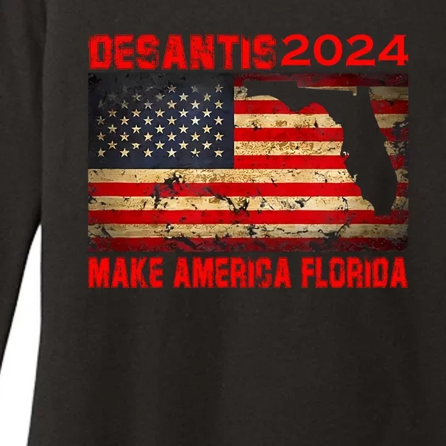 DeSantis 2024 Make America Florida Flamingo Election Gift Womens CVC Long Sleeve Shirt