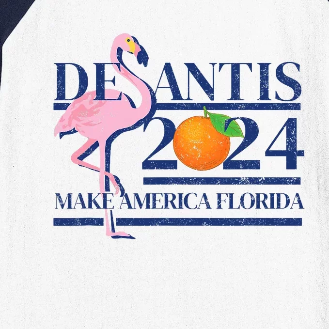 Desantis 2024 Make America Florida Flamingo Election Baseball Sleeve Shirt