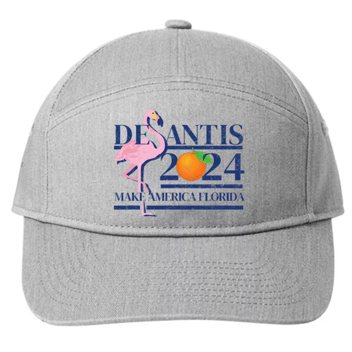 Desantis 2024 Make America Florida Flamingo Election 7-Panel Snapback Hat