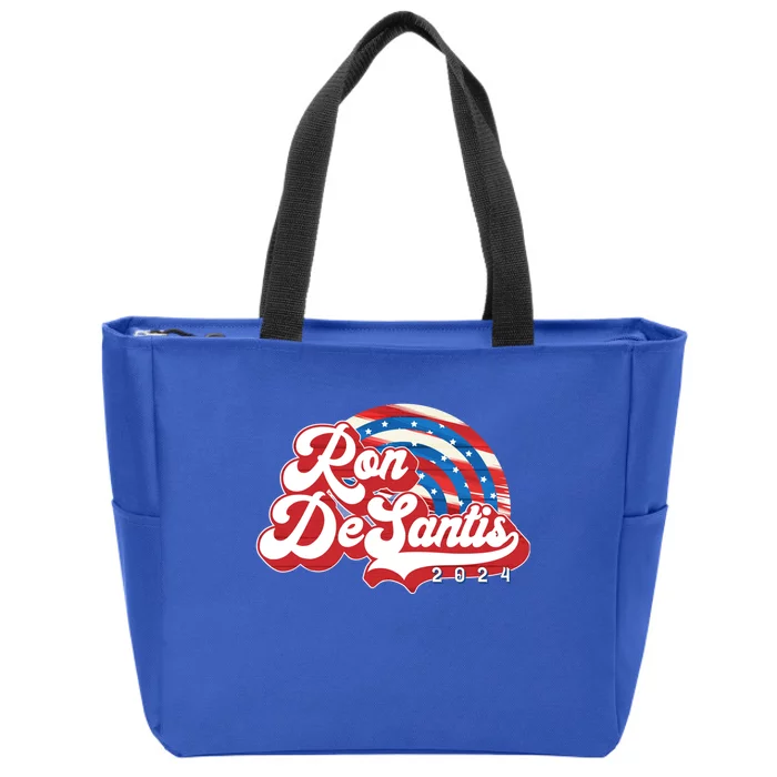 Desantis 2024 Make America Florida Election Retro Distressed Gift Zip Tote Bag