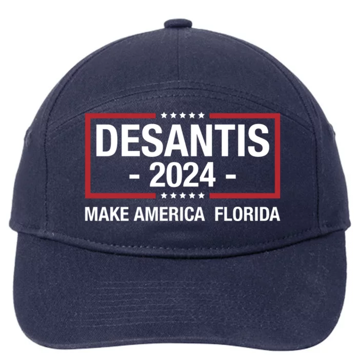 DeSantis 2024 Make America Florida Vintage US Flag 7-Panel Snapback Hat