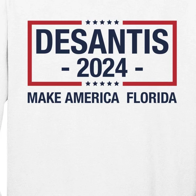 DeSantis 2024 Make America Florida Vintage US Flag Tall Long Sleeve T-Shirt