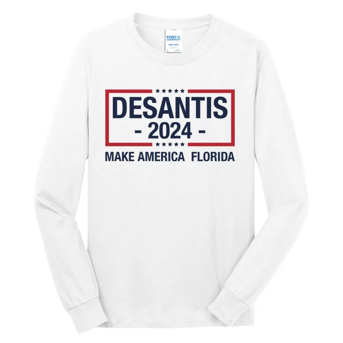 DeSantis 2024 Make America Florida Vintage US Flag Tall Long Sleeve T-Shirt