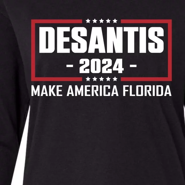 DeSantis 2024 Make America Florida DeSantis Airlines Womens Cotton Relaxed Long Sleeve T-Shirt